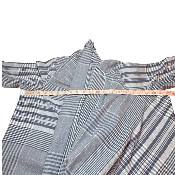 CALIFORNIA MOONRISE 100% Cotton Lightweight Plaid Poncho / Cardigan / Wrap Sz S - Picture 6 of 9